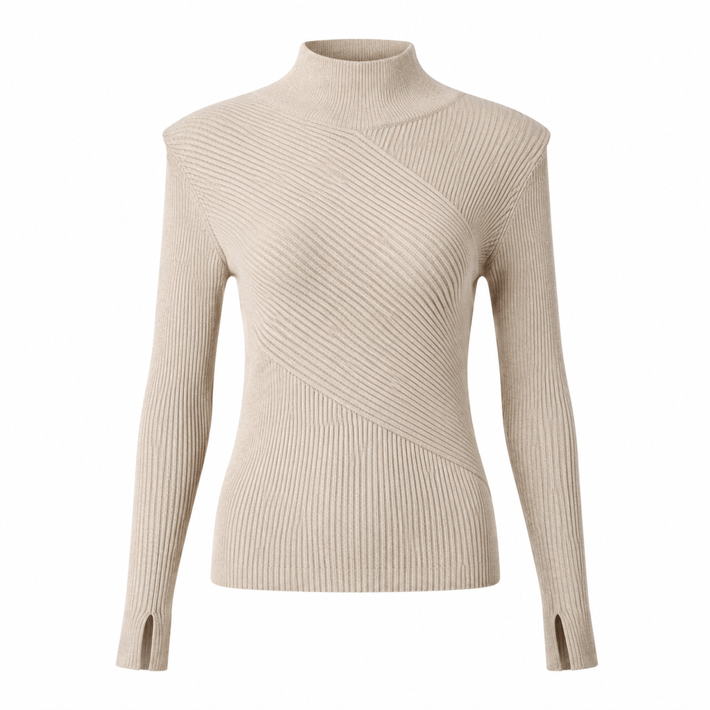Ribline Mock-Neck Top