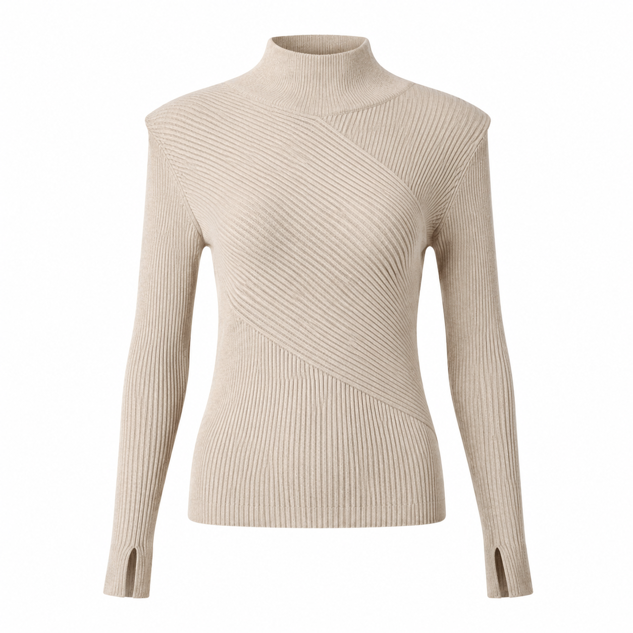 Ribline Mock-Neck Top