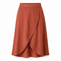 Crescent-Panel Midi Skirt