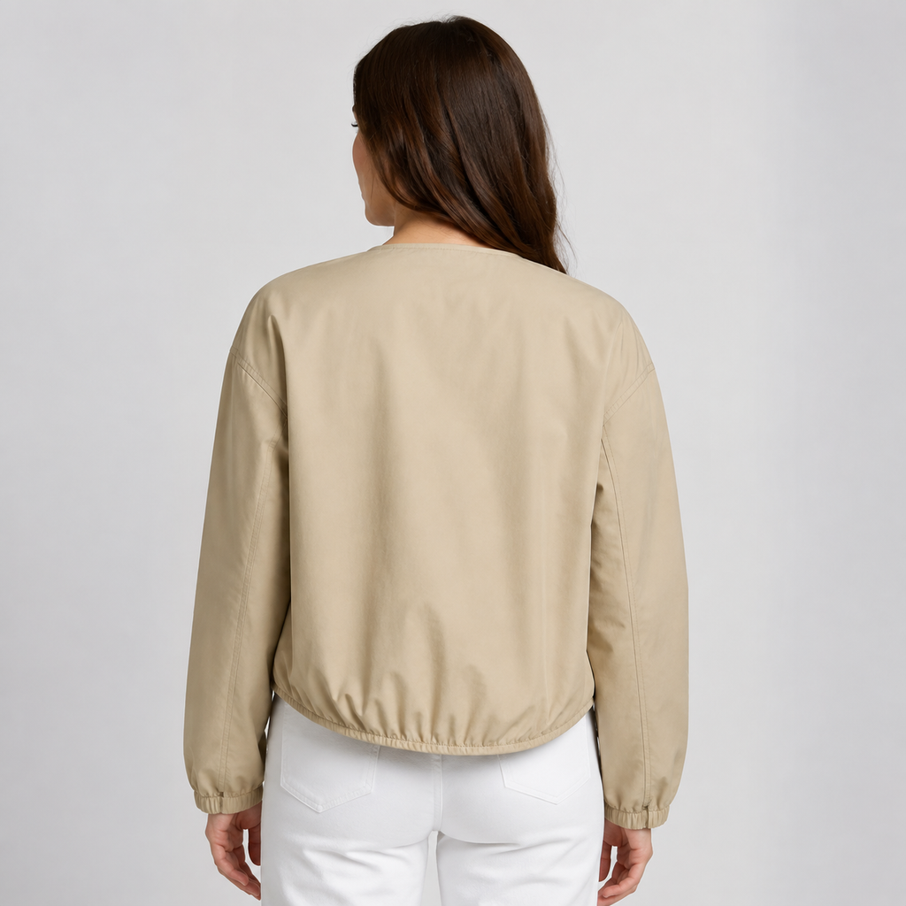 Curve-Hem Cropped Jacket