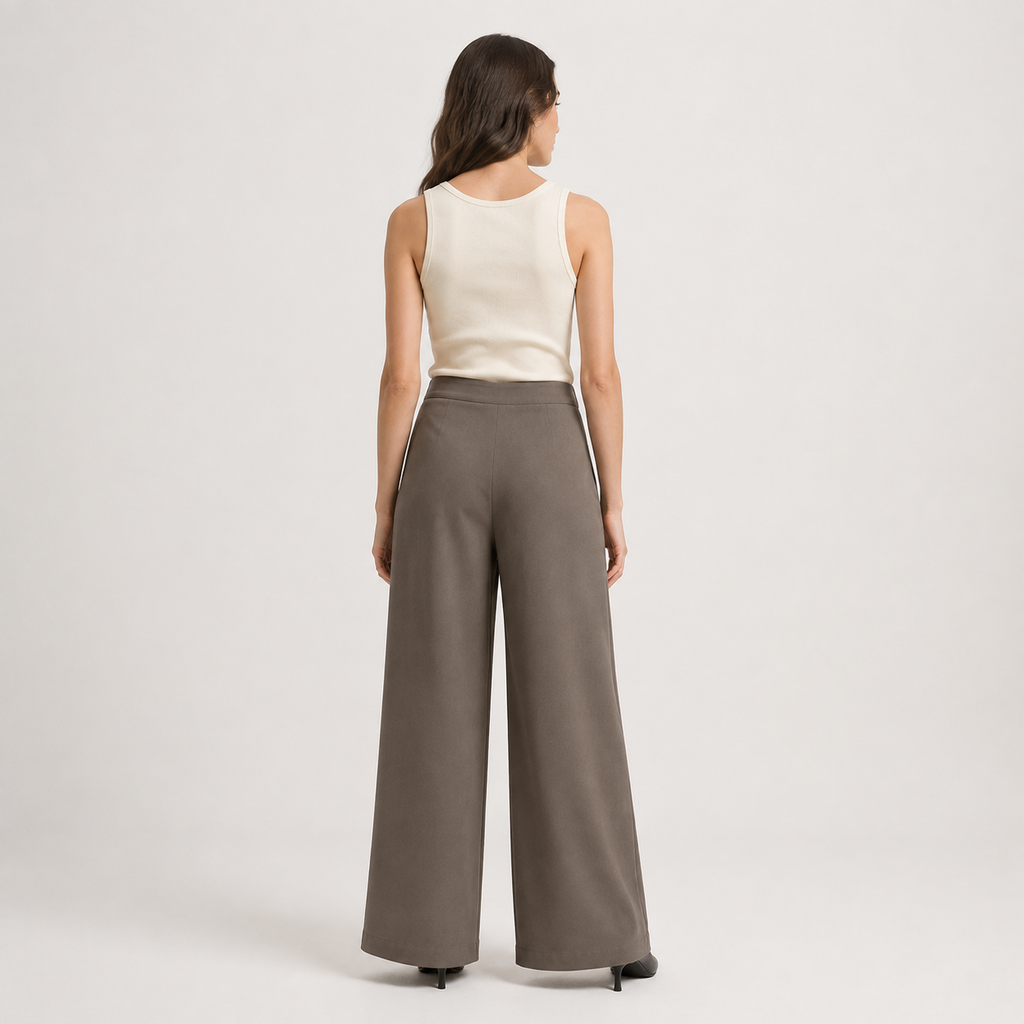 Drift-Pleat Wide-Leg Trousers