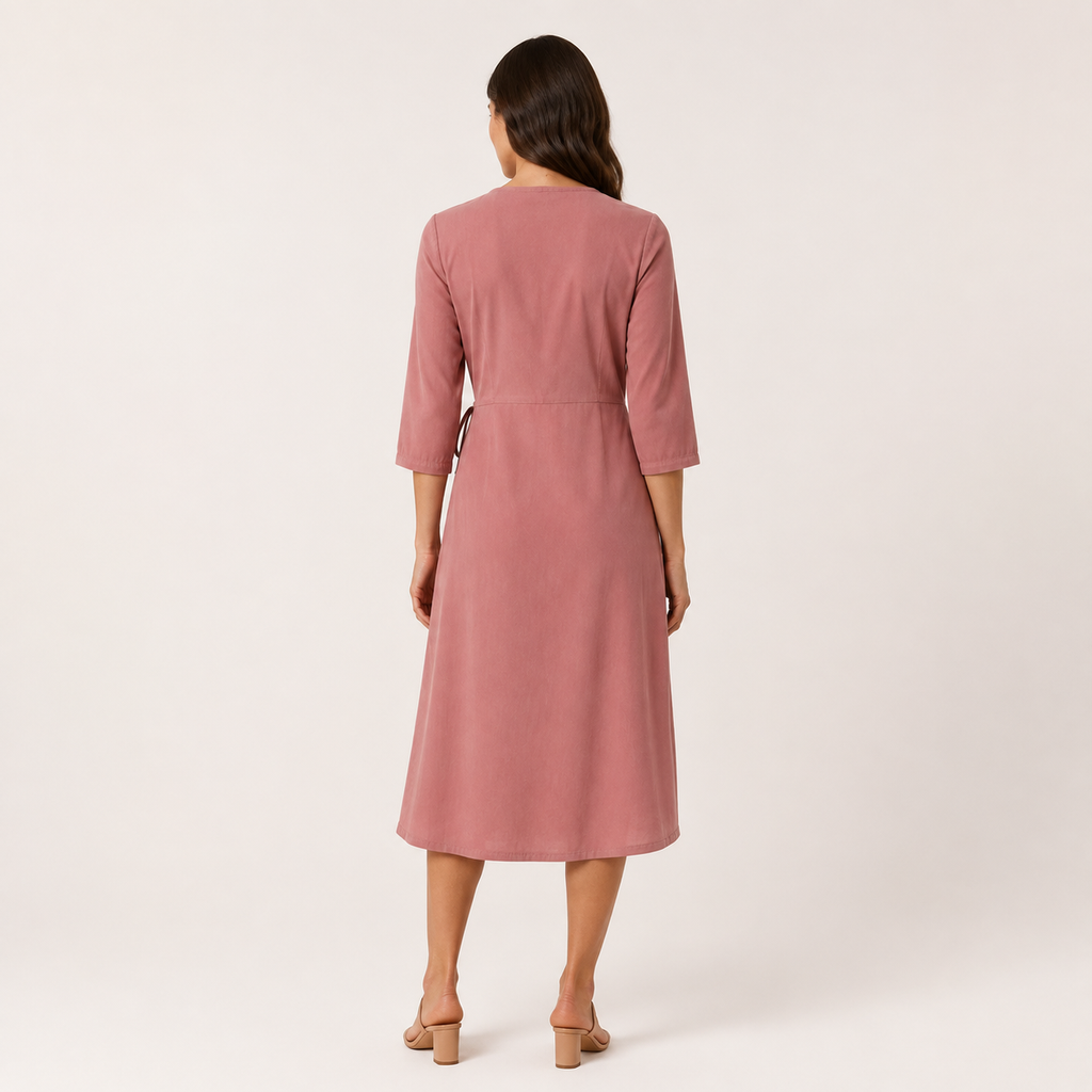 Soft Wrap Midi Dress