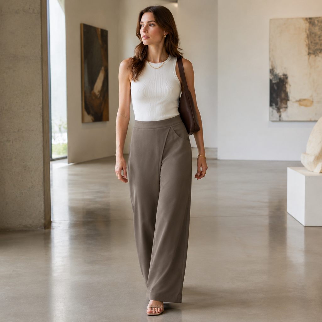 Drift-Pleat Wide-Leg Trousers