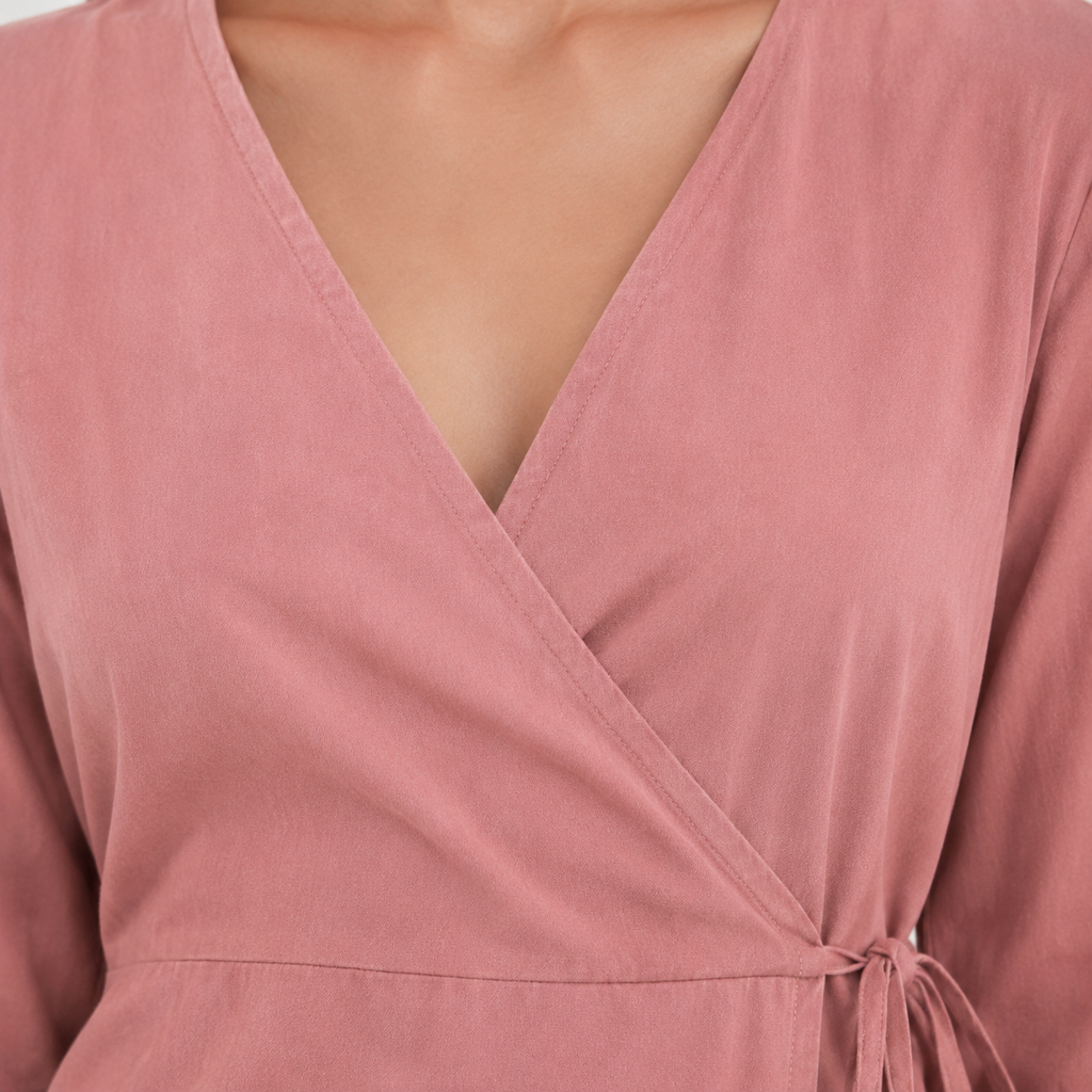 Soft Wrap Midi Dress