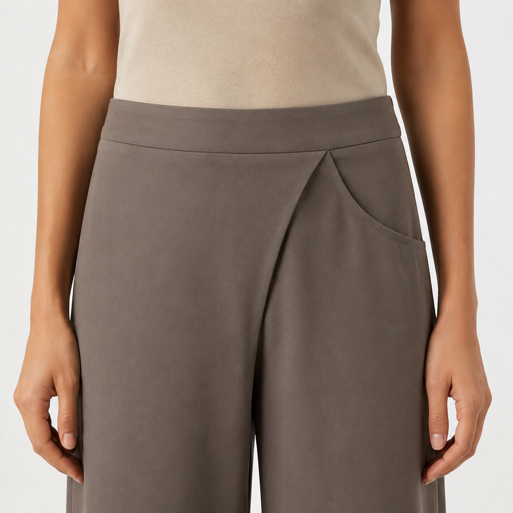 Drift-Pleat Wide-Leg Trousers