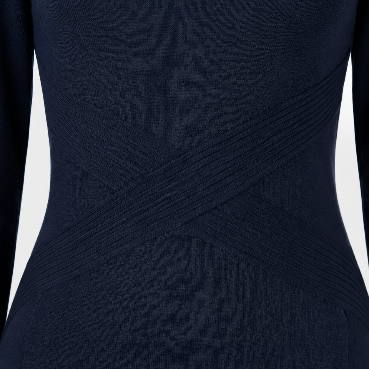 Fold-Collar Knit Dress