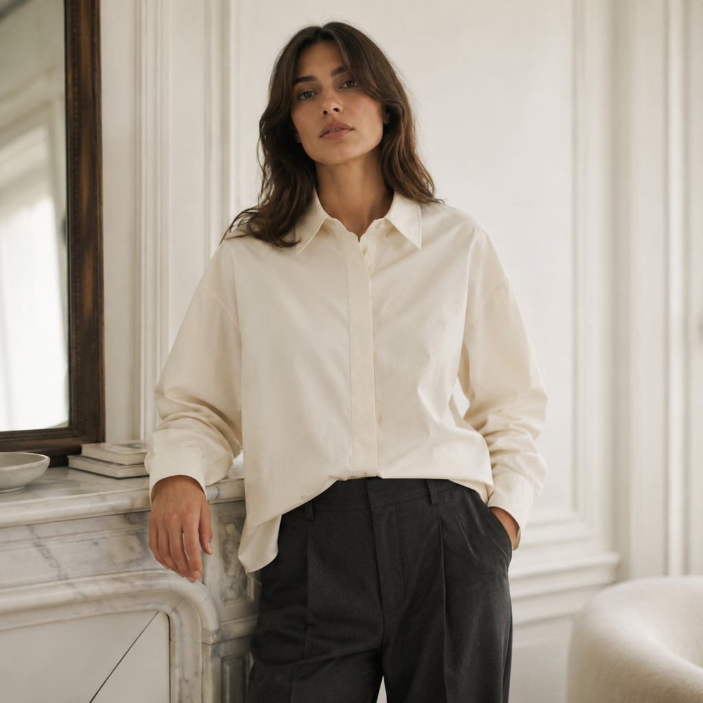 Arc-Seam Oversized Shirt